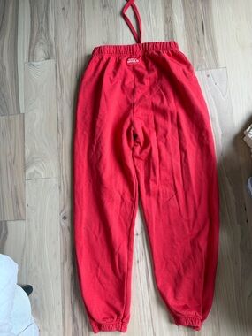 Daily Drills Red Cozy Elastic Waist Sweatpants